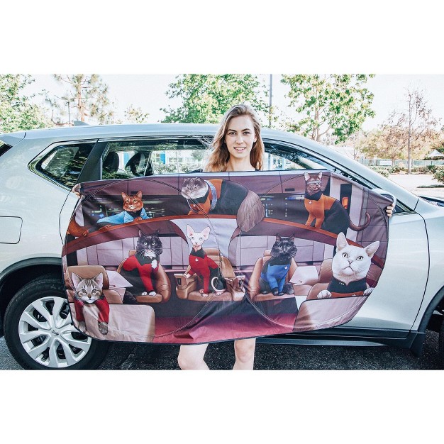 Surreal Entertainment Star Trek The Next Generation Cats Sunshade For Car Windshield 64 X 32 Inches