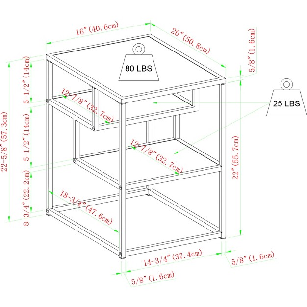 Modern 3 Tier Side Table Saracina Home