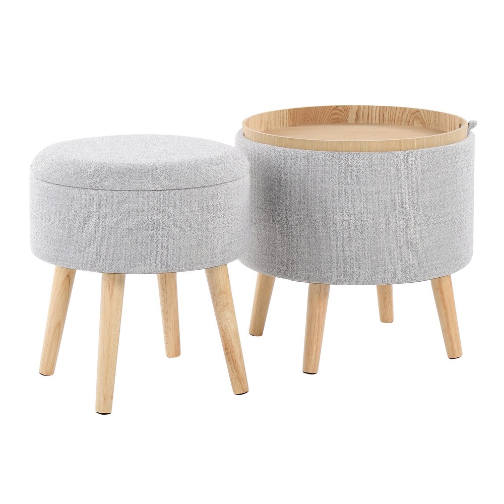 Carson Carrington Astrid Storage Ottoman with Matching Stool