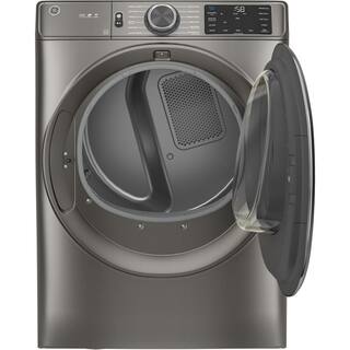 GE 7.8 cu. ft. Smart Front Load Gas Dryer in Satin Nickel with Steam and Sanitize Cycle ENERGY STAR GFD65GSPNSN