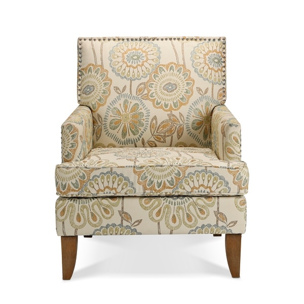 Fabric Accent Chairs for Living Room with Nailheads