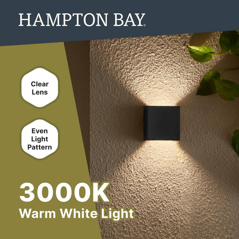 Hampton Bay Low Voltage Landscape Black Deck and Step Light with 3.5-Watt 100 Lumen Integrated LED LDS-TR1BL3000K1