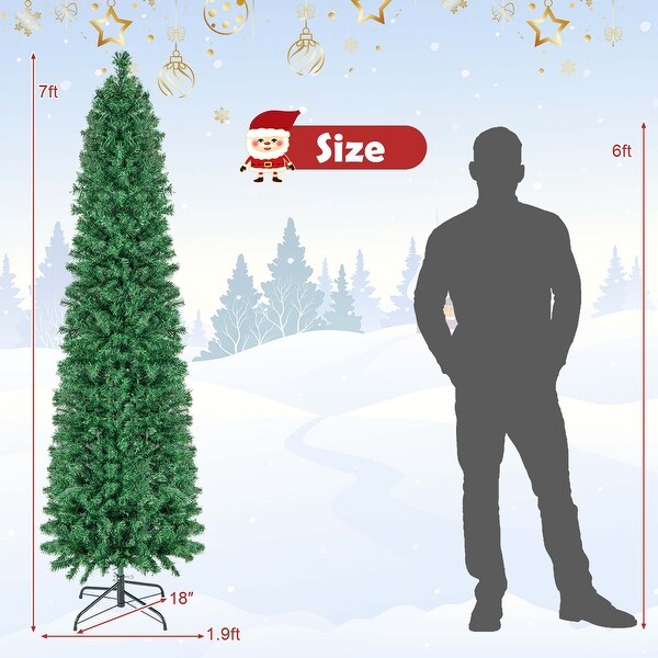 Costway 5/6/7/8 FT PreLit Artificial Xmas Tree with Colorful Fiber