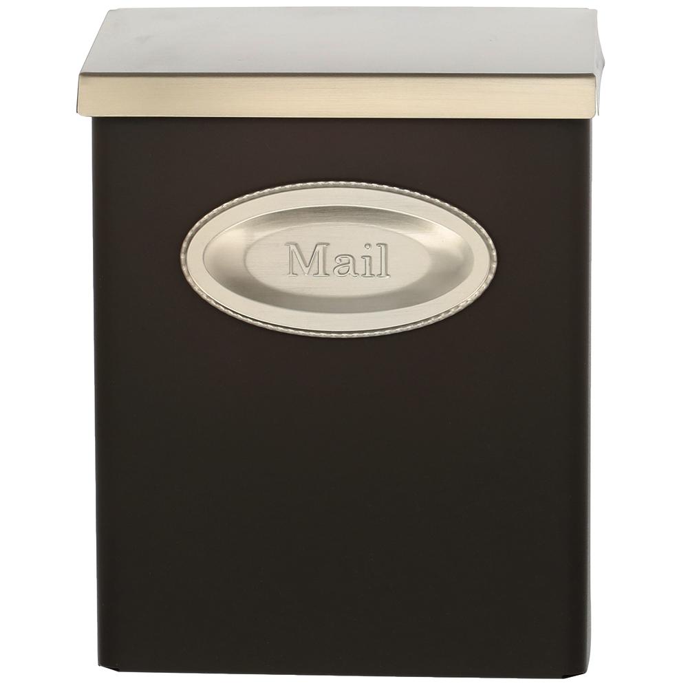 Gibraltar Mailboxes Designer Medium， Vertical， Wall Mount， Locking Mailbox， Venetian Bronze w/ Satin Nickel， DVKPBZ00