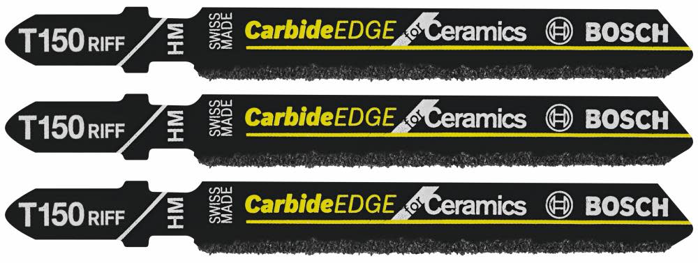 3 pc. 3-1/4 In. 50 Grit Carbide Edge for Ceramics T-Shank Jig Saw Blades ;