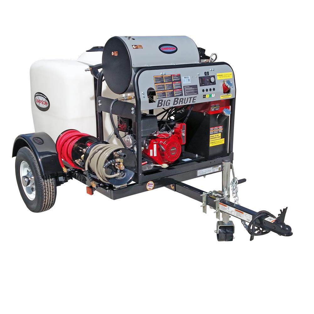 Simpson Hot Water Professional Gas Pressure Washer Trailer 4000 PSI ;