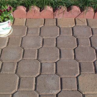 Pavestone Decorastone 9.06 in. L x 5.51 in. W x 2.36 in. H 60 mm TanBrown Concrete Paver (350 Pieces100 sq. ft.Pallet) 15633