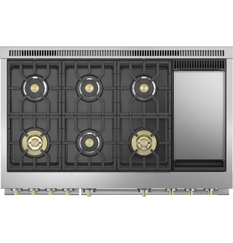 Monogram ZDP486NDTSS 48quot DualFuel Professional Range with 6 Burners a