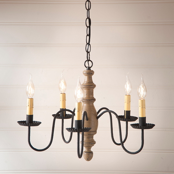 Irvin's Tinware 9112TPWD Country Inn Wood Chandeli...