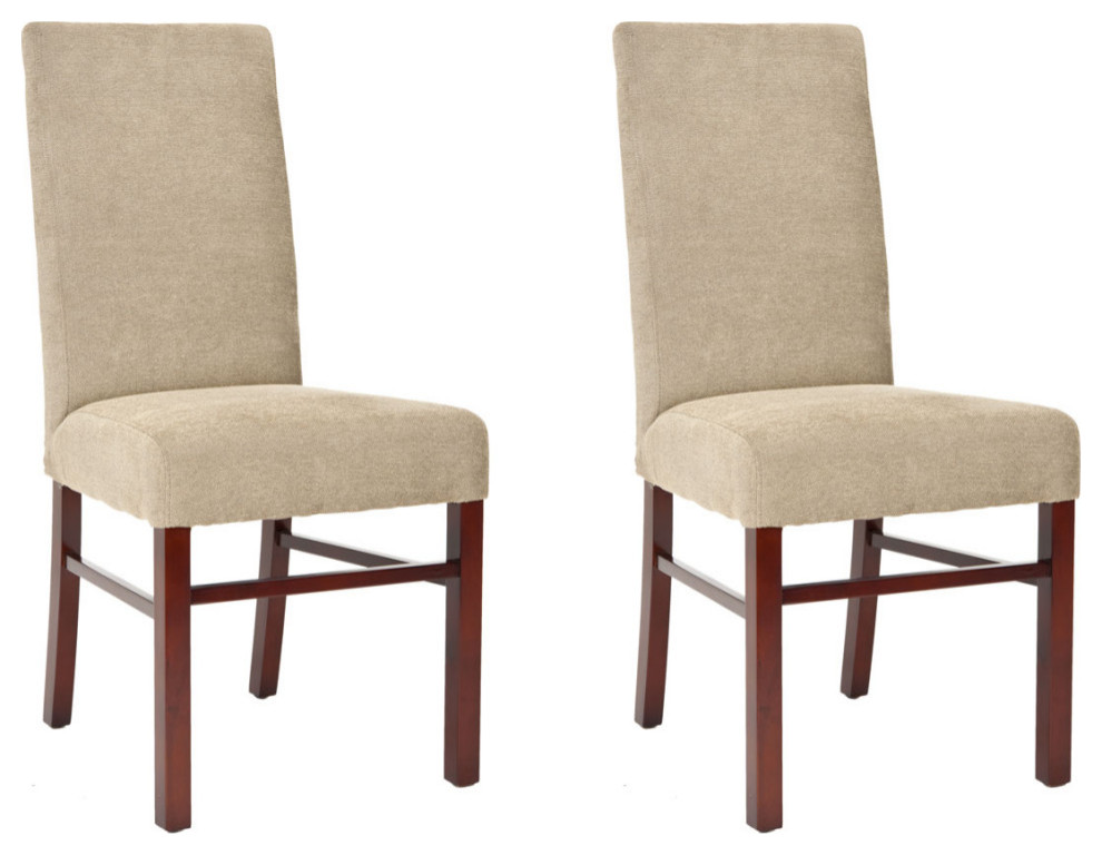 Quincy 20  x27 x27h Side Chair (set Of 2) Sage/Cherry Mahogany   Transitional   Dining Chairs   by AED Luxury Home Decor  Houzz