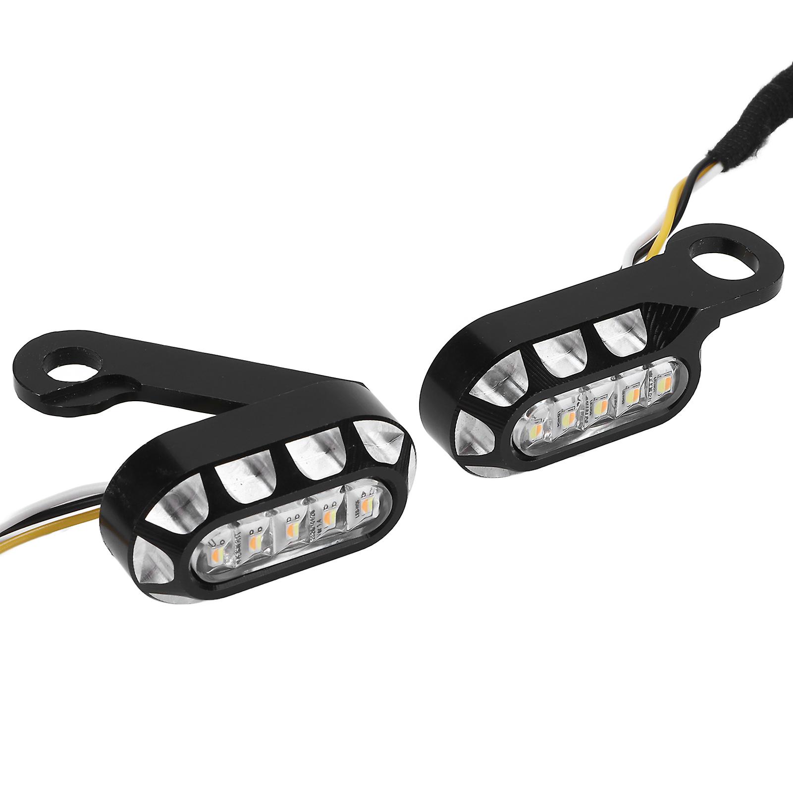 Motorcycle Turn Signal Indicator Running Lamp Yellow Light Waterproof Universal 12vblack + White + Silver