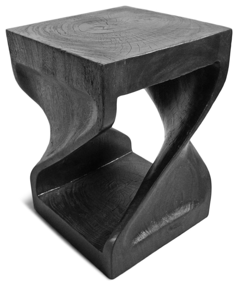 Ebony Twist Side Table   Rustic   Side Tables And End Tables   by Design Mix Furniture  Houzz