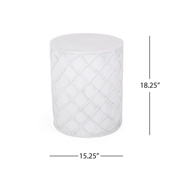 Modern Indoor and Outdoor Cylindrical Characteristic Side Table，White