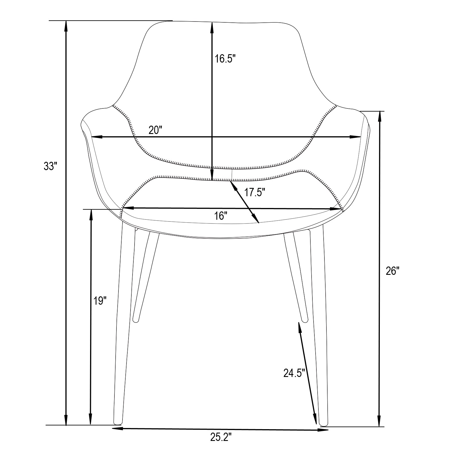 LeisureMod Markley Modern Leather Dining Arm Chair Kitchen Chairs with Metal Legs Set of 4 in Charcoal Black