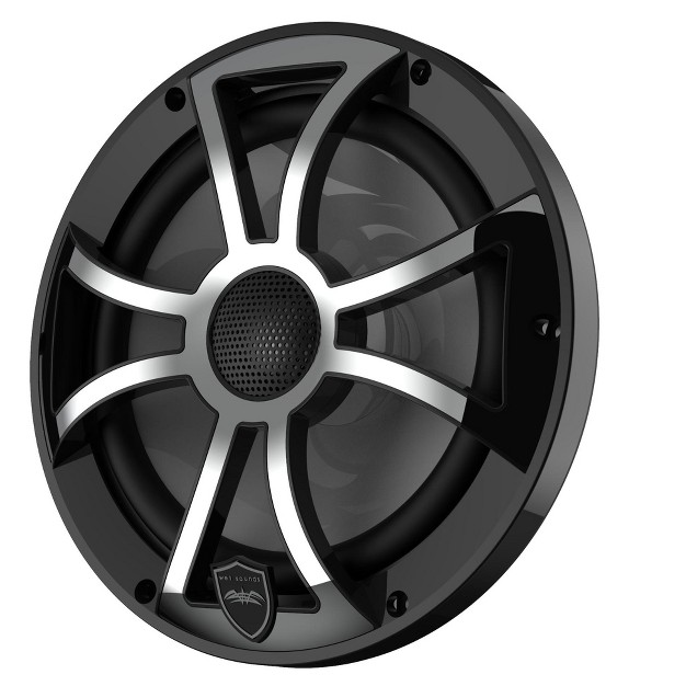 Wet Sounds Revo 8 xsb ss Black Xs Stainless Overlay Grill 8 Inch Marine Led Coaxial Speakers pair