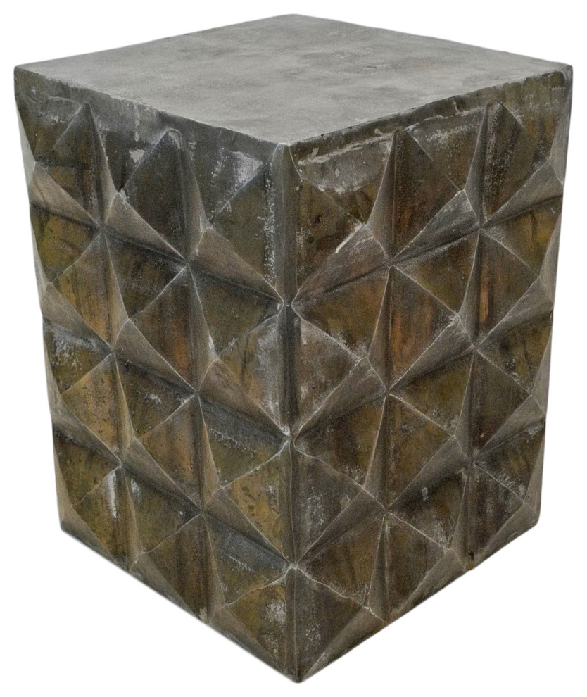 Vintage Metal Prism Side Table   Industrial   Side Tables And End Tables   by Design Mix Furniture  Houzz