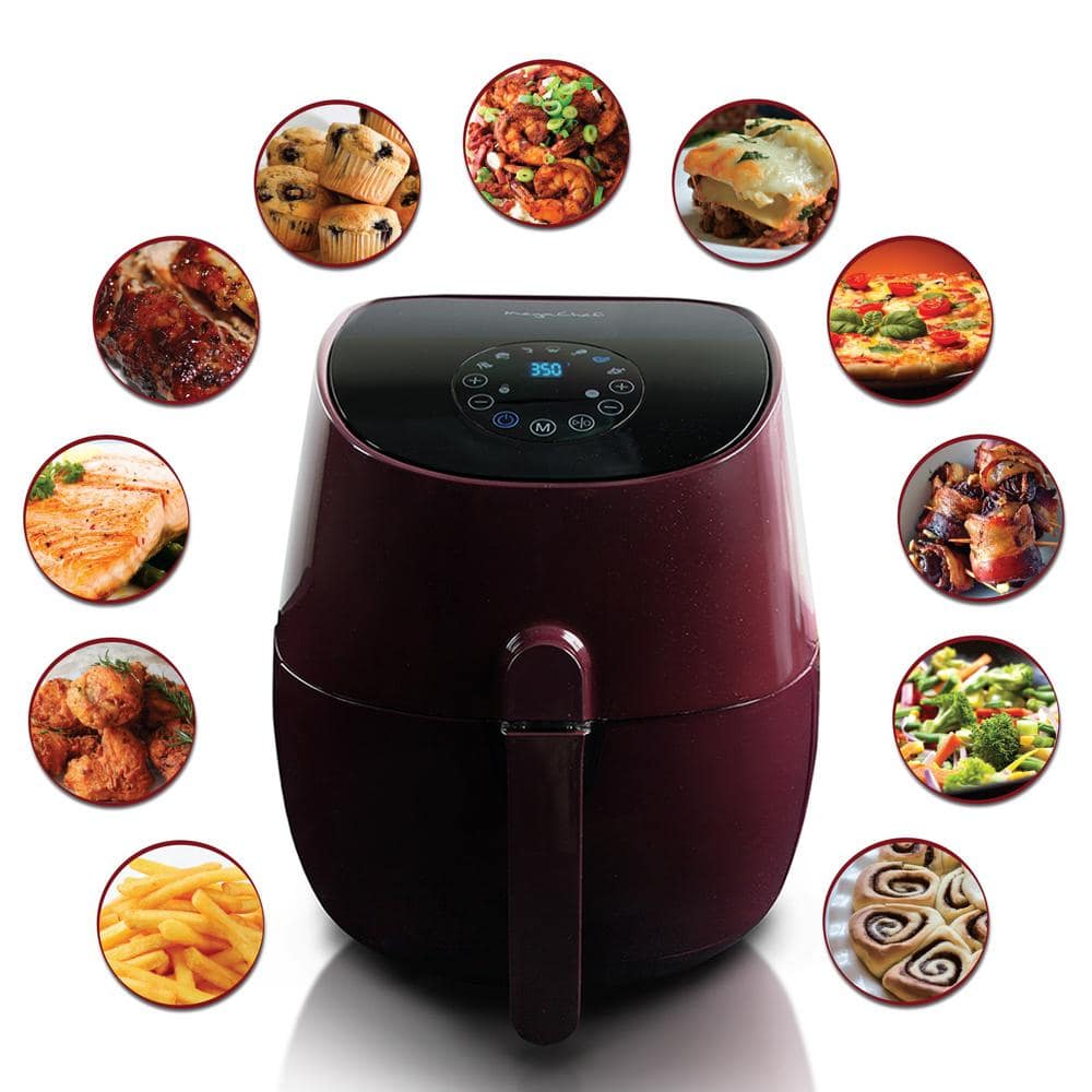 MegaChef 3.5 Qt. Burgundy Electric Multi-Cooker and Air Fryer 985102093M