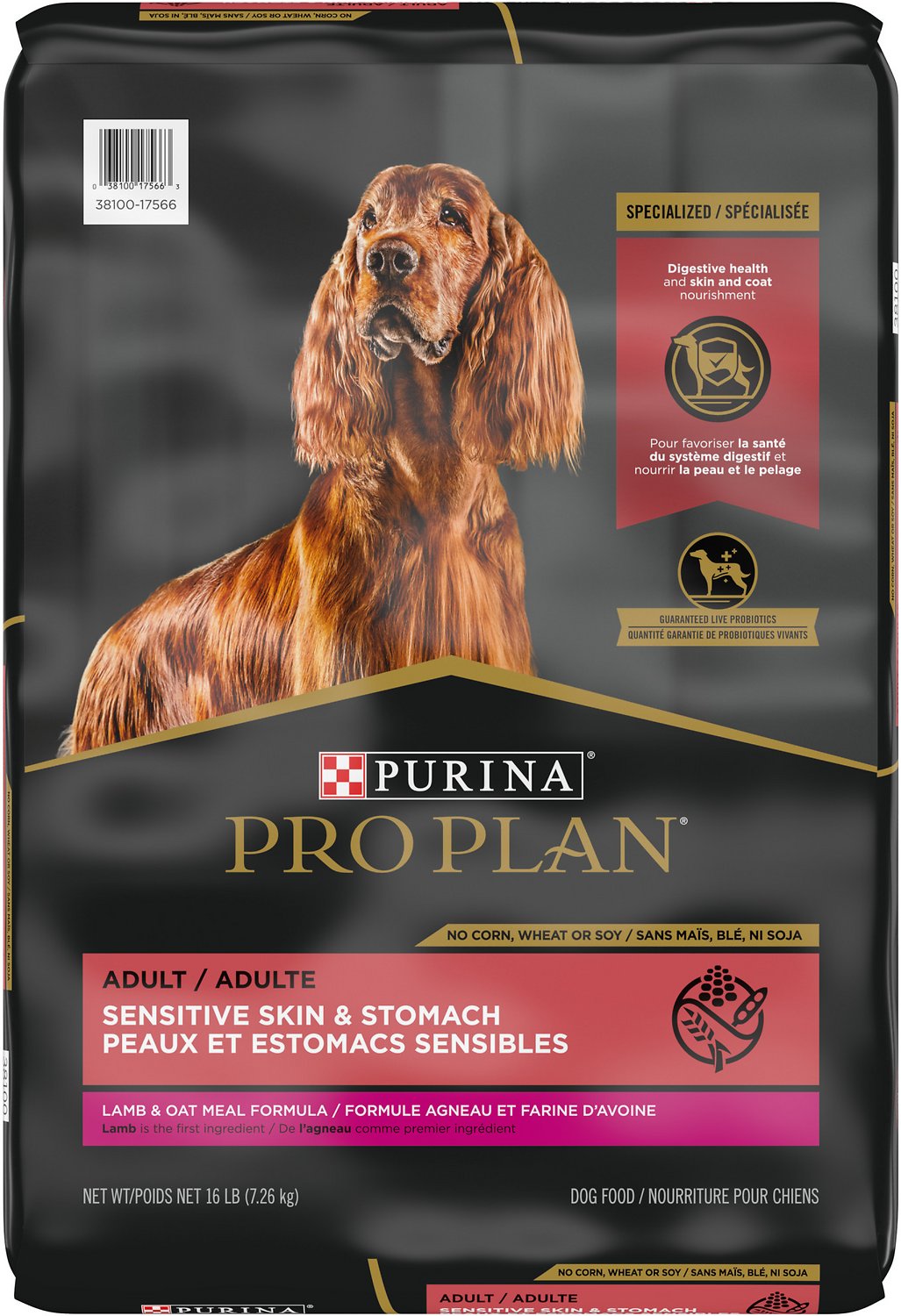 Purina Pro Plan - All Breeds， Adult Dog Sensitive Skin and Stomach Lamb