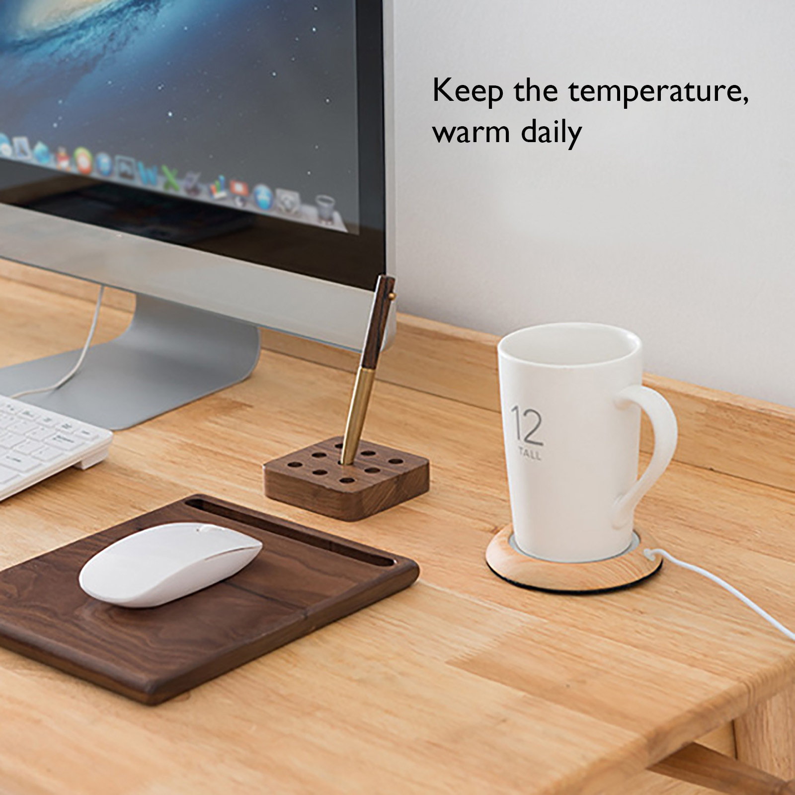 SuoKom USB Heating Cup Base Metal Cup Constant Temperature Cup Pad Coffee Insulation Cup Pad Gift