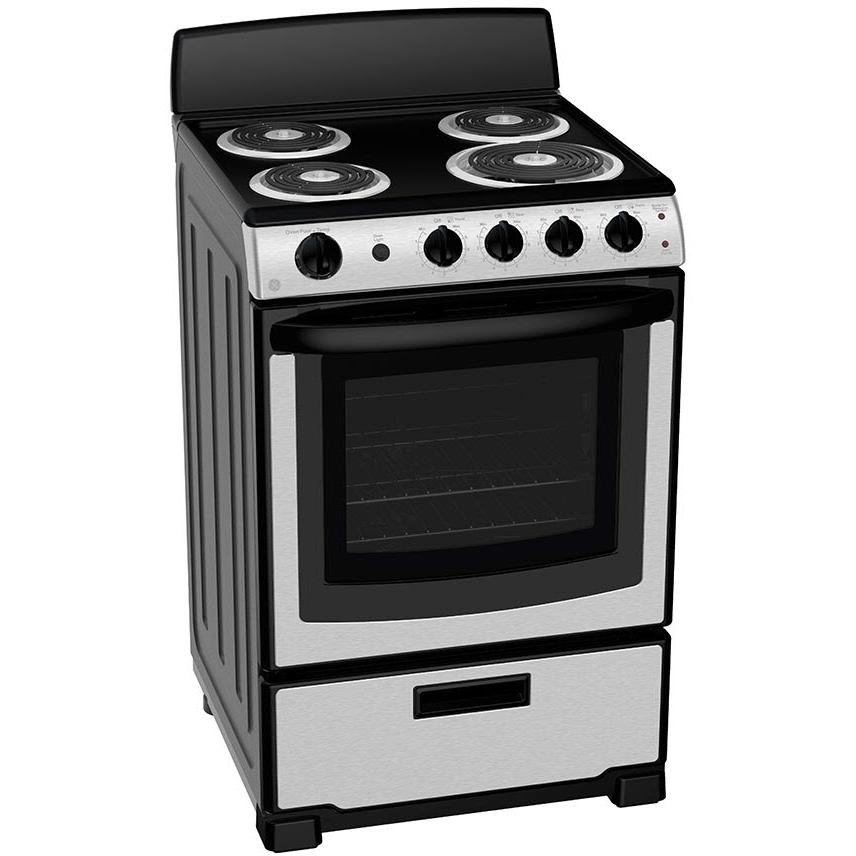 GE 24-inch Freestanding Electric Range with 4 Elements JCAS300RPSS