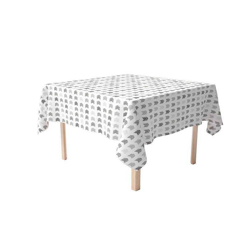 Square Tablecloth， 100% Polyester， 70x70， Grey Geometric Arrows