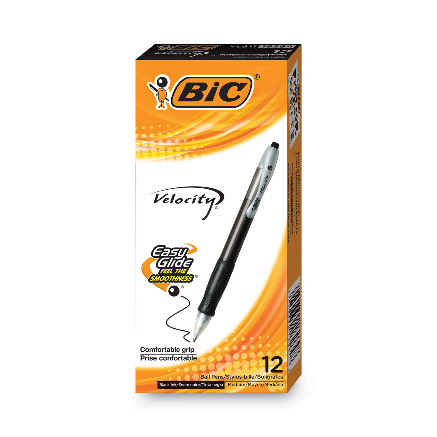 Velocity Easy Glide Ballpoint Pen by BICandreg; BICVLG11BK