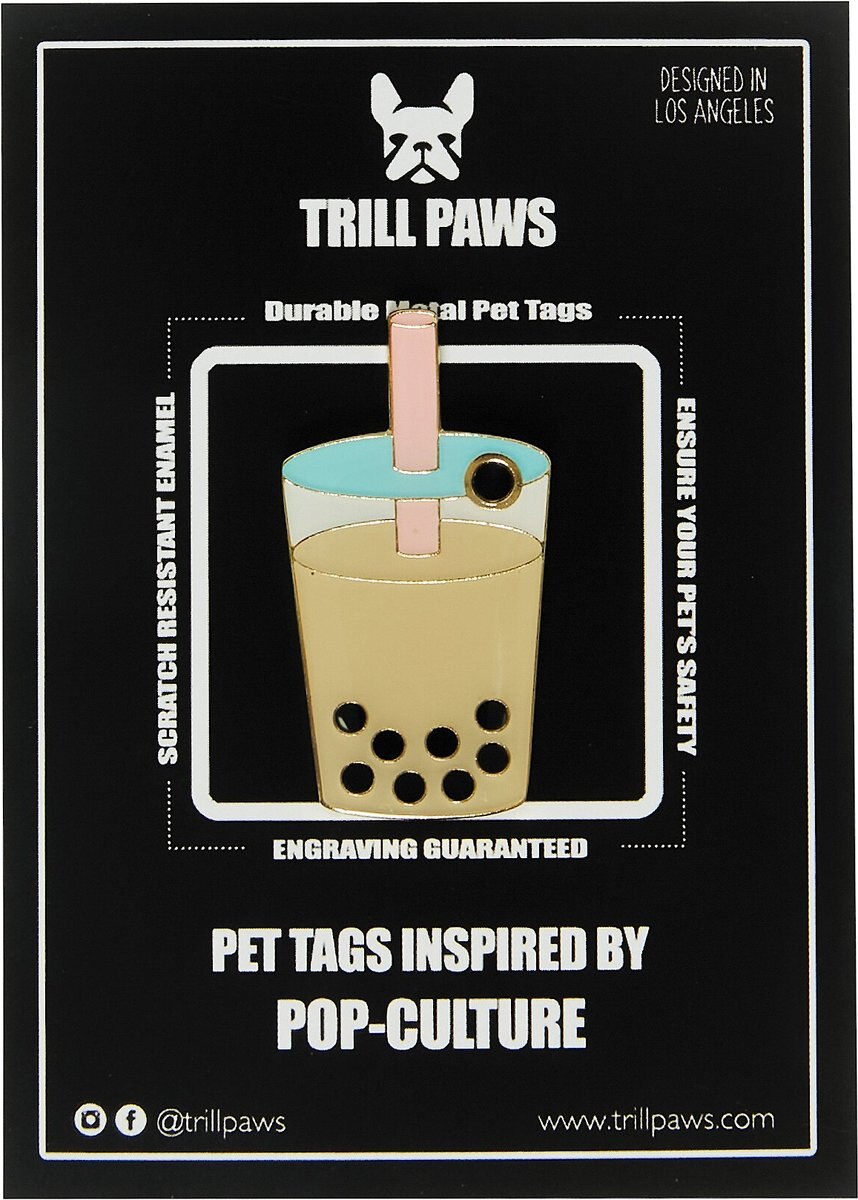 Trill Paws Bubble Tea Personalized Dog and Cat ID Tag