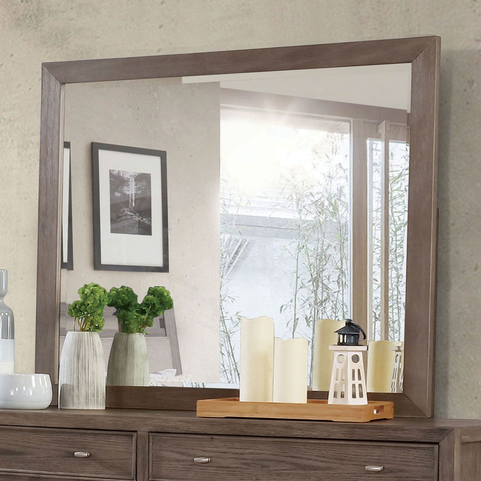 Tawana 5mm Beveled Mirror  Warm Gray