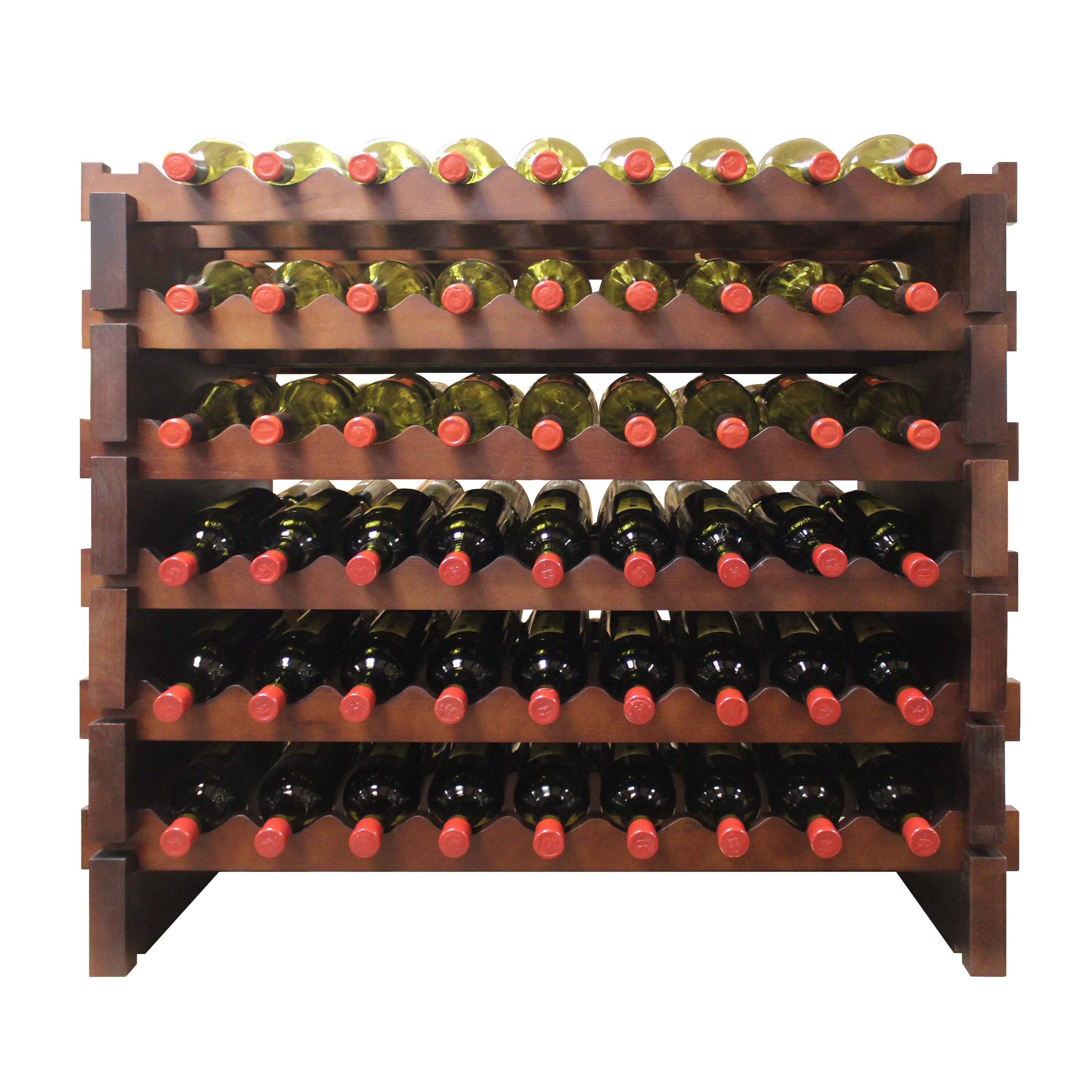 108 Bottle， Double Modular Wine Rack， Stained