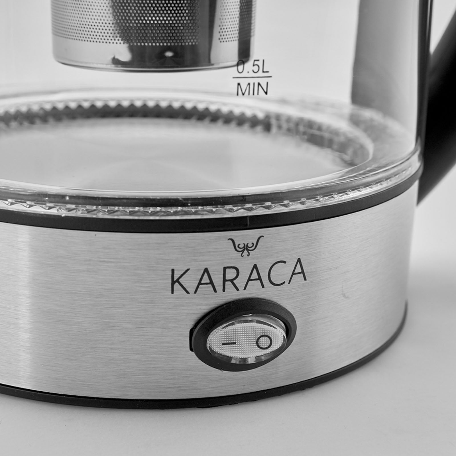 Karaca Glass Herbal Tea Maker With Led Lighting Inox 2202 153.01.06.1780/153.01.06.4887