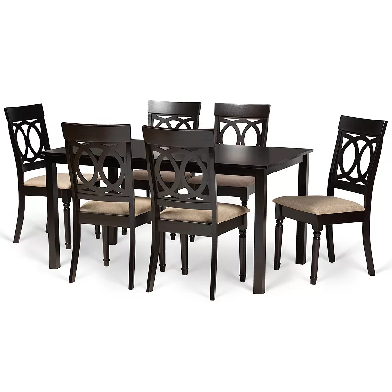 Baxton Studio Lucie Dining Table and Chair 7-piece Set