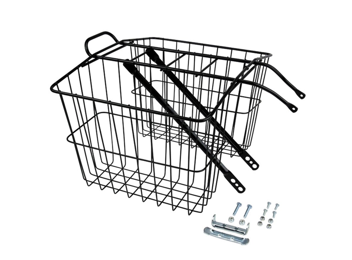 Wald 520 Twin Rear Carrier Basket - Black