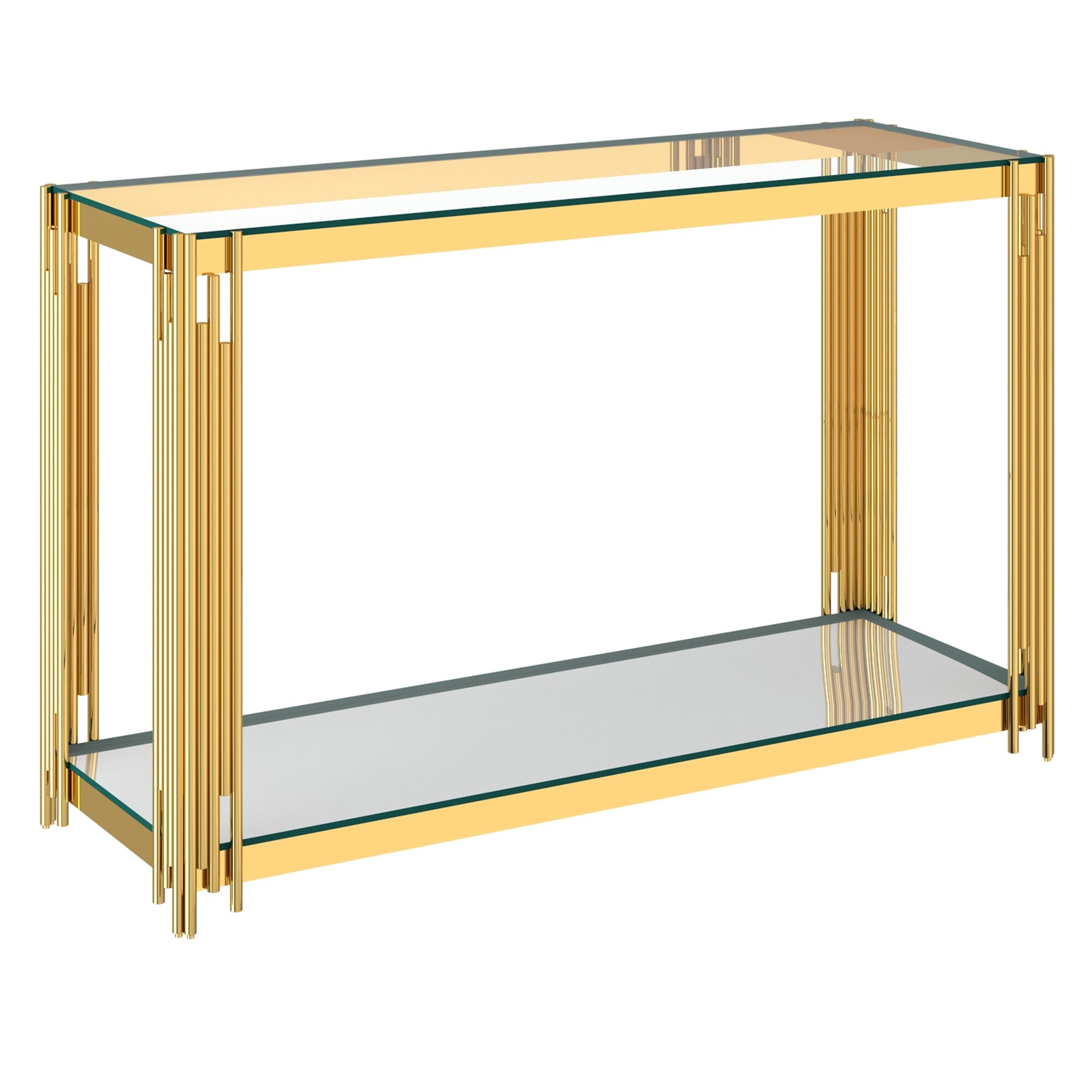 Contemporary Metal and Glass Console Table