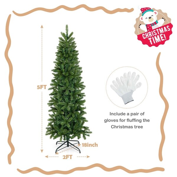 5FT PreLit Hinged Artificial Christmas Tree with 390 Tips and180 Lights