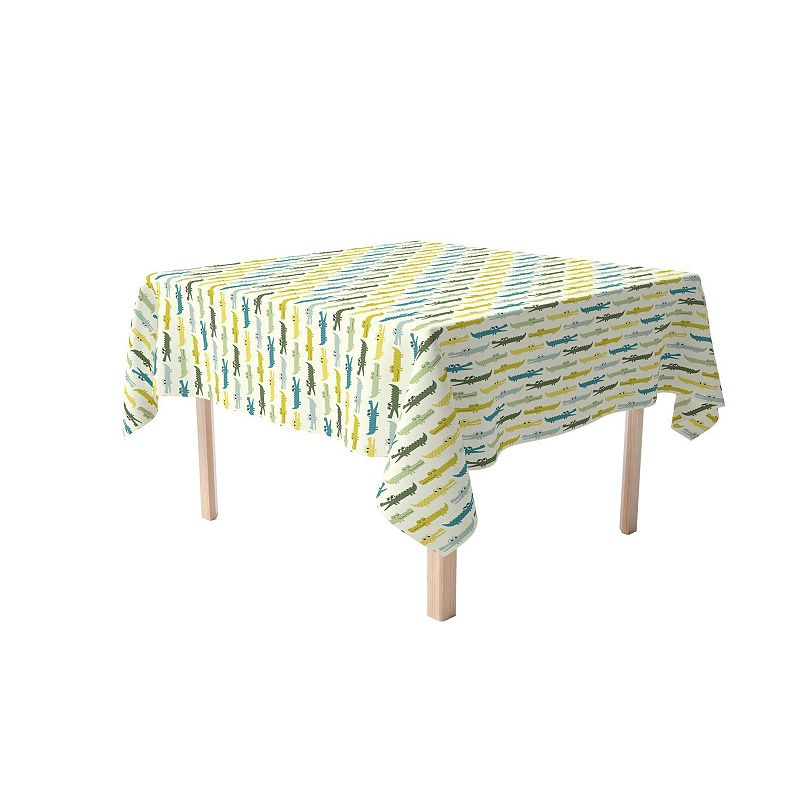 Square Tablecloth， 100% Polyester， 60x60， Funny Gators