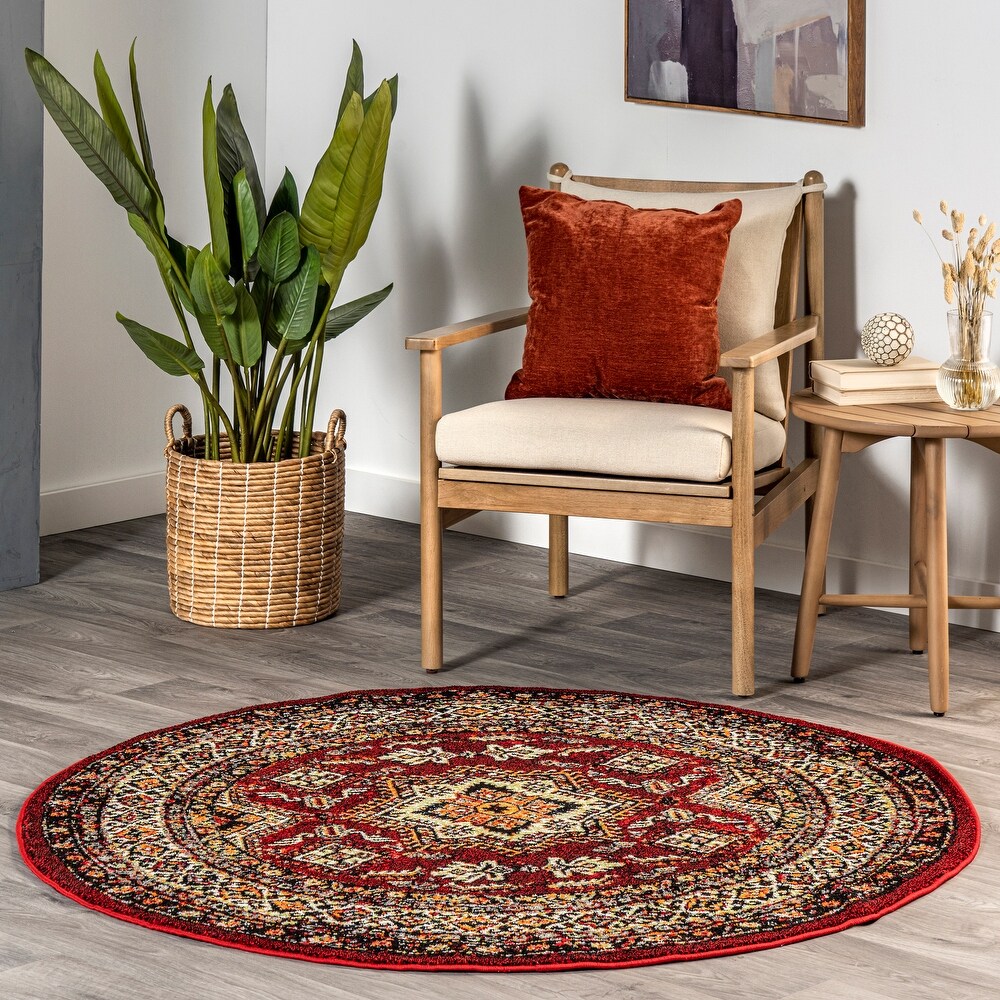 Brooklyn Rug Co Traditional Indoor/ Outdoor Medieval Herald border Area Rug