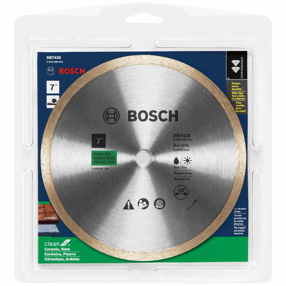 Bosch 7 Standard Continuous Rim Diamond Blade for Clean Cuts