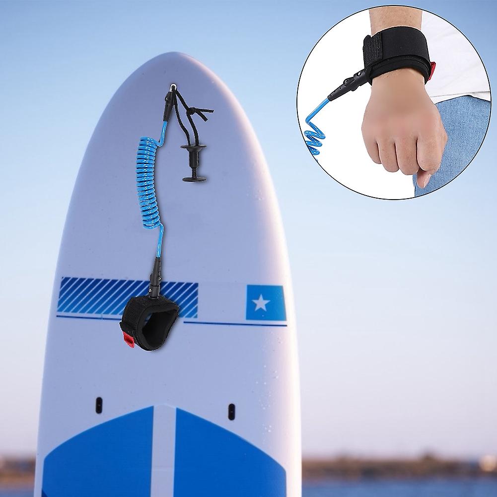 Bodyboard Coiled Wrist Leash Board Surfing Accessories 5.5mm/5ft Blue