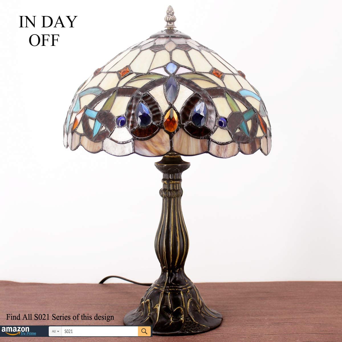 SHADY  Style Table Lamp Stained Glass Serenity Victorian Bedside Lamp Desk Reading Light 12X12X18 Inches Decor Bedroom Living Room Home Office S021 Series