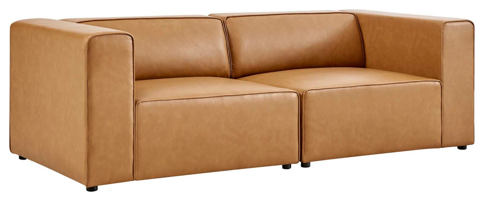 Mingle Vegan Leather 2 Piece Sectional Sofa Loveseat   Contemporary   Loveseats   by ShopFreely  Houzz