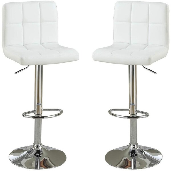 Faux Leather Bar Stool Counter Height Chairs Set of 2