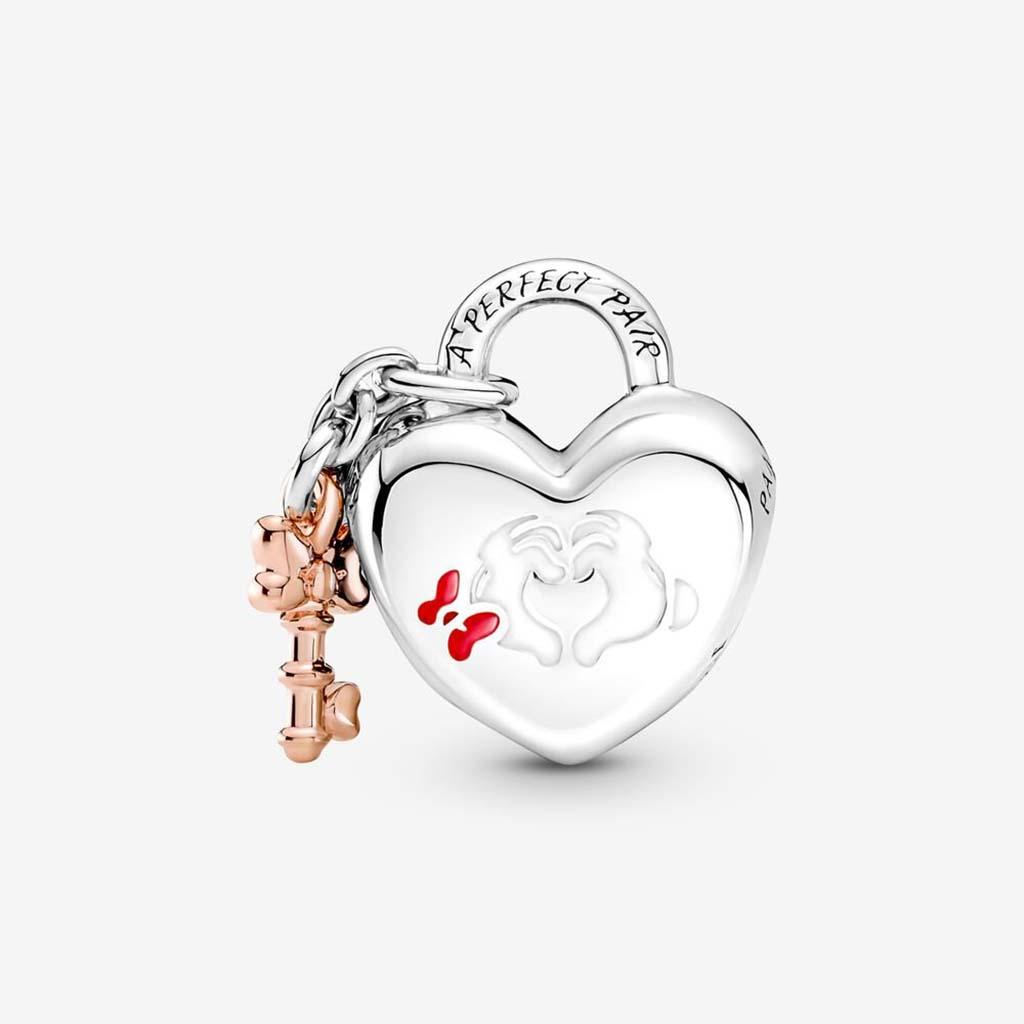 PANDORA  Disney Mickey Mouse & Minnie Mouse Padlock Charm