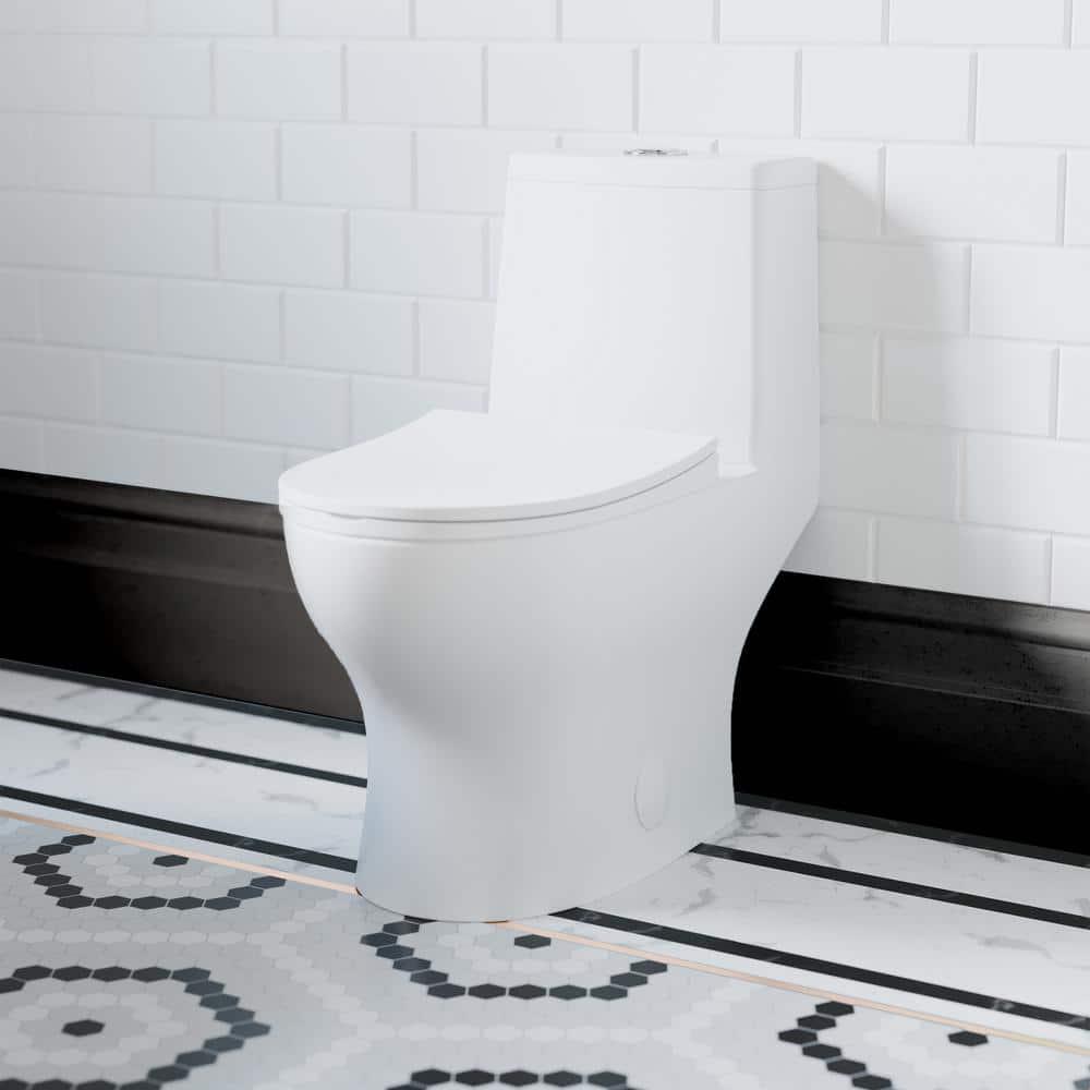 Swiss Madison 1piece 11 GPF Ivy 10 in RoughIn Dual Flush Elongated Toilet in White Seat Included