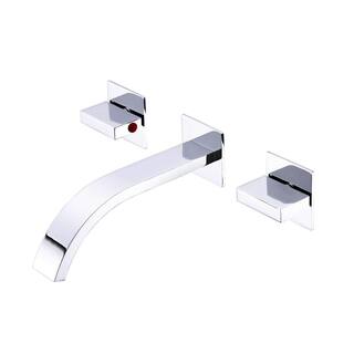 Satico 2-Handle Wall Mount Bathroom Faucet in Chrome HC6028