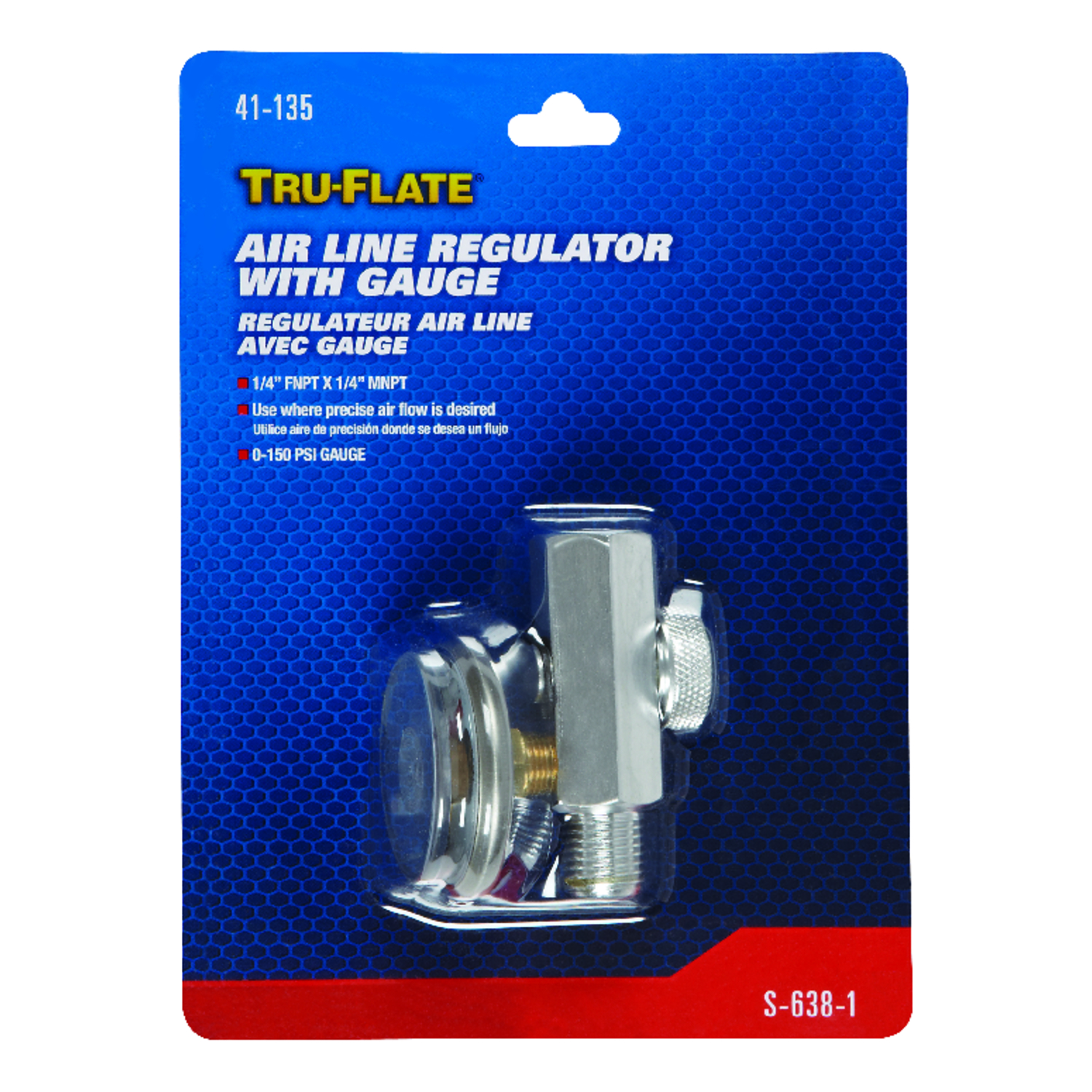 Tru-Flate Steel Air Line Regulator with Gauge 1/4 in. NPT 150 psi 1 pc