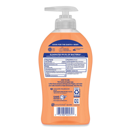 Softsoap Antibacterial Hand Soap， Crisp Clean， 11.25 oz Pump Bottle， 6/Carton (44571)