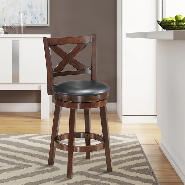 Counter Height Bar Stool Swivel Dining Chair with Cushioned Seat