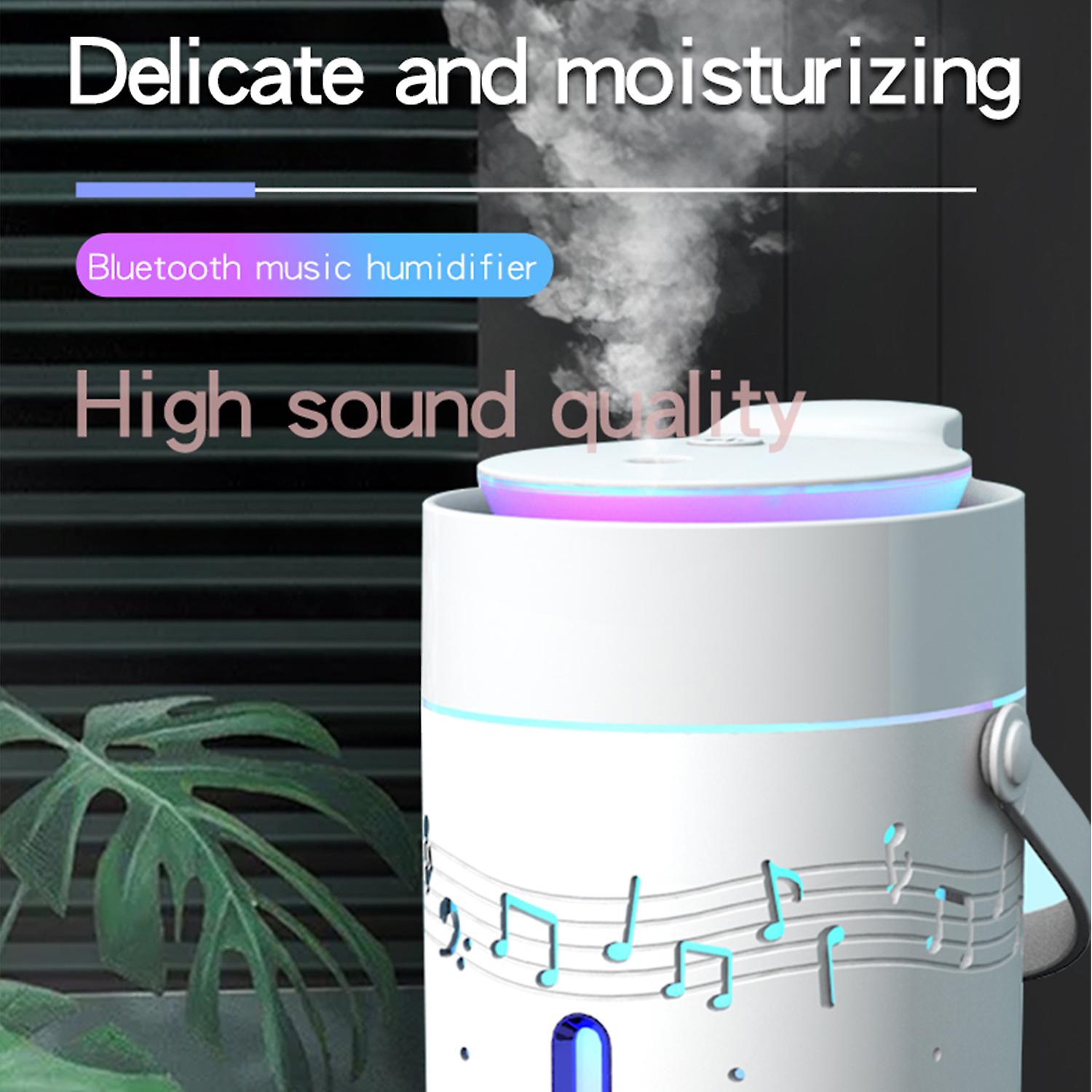 White 1000ml Mist Humidifier Diffuser With Bluetooth Speaker Colorful Light Quiet Humidifier Essential Oil Diffuser Auto Shut-off Top Fill Humidifier