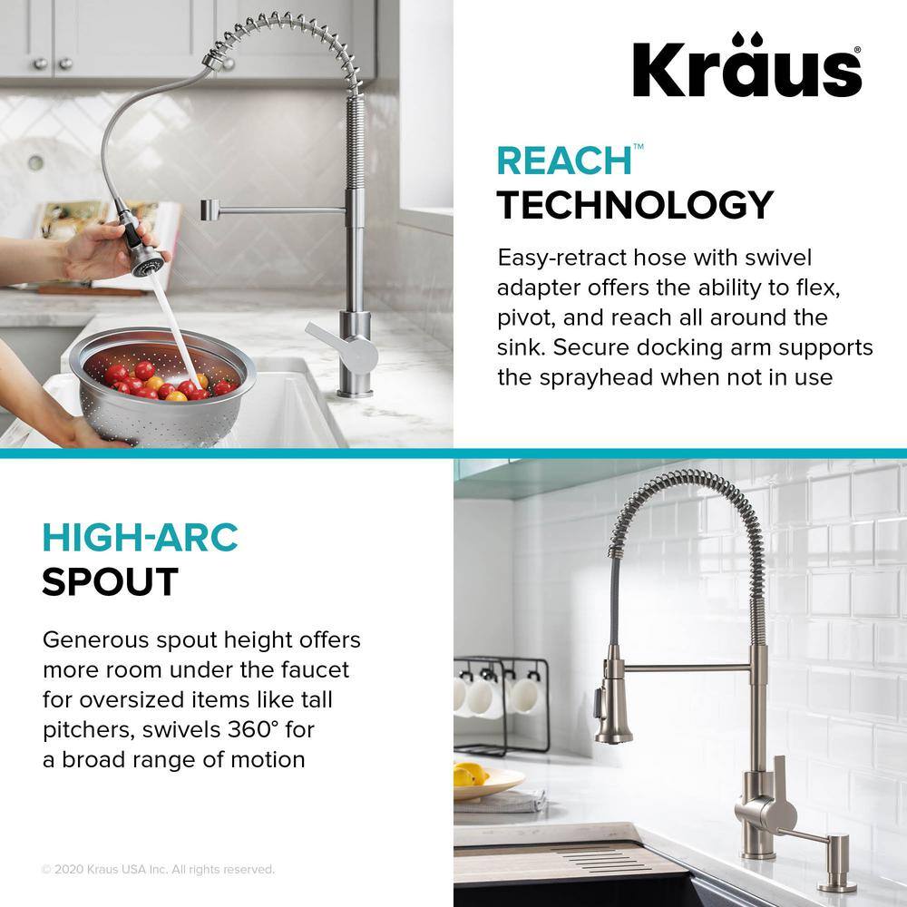 KRAUS Britt Single-Handle Pull-Down Sprayer Kitchen Faucet in Matte Black KPF-1691MB