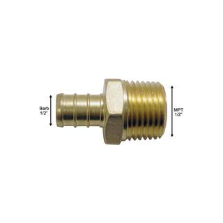 Apollo 12 in. Brass PEX-B Barb x 12 in. Male Pipe Thread Adapter APXMA1212